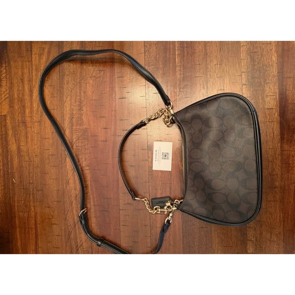 Coach Teri Shoulder Bag in Signature Canvas – Brown/Black Crossbody - Picture 6 of 10
